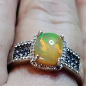 MAIN- WELO OPAL, PURE WHITE TOPAZ, ZIRCON. IT'S GORGEOUS. SIZE 11! 🔥